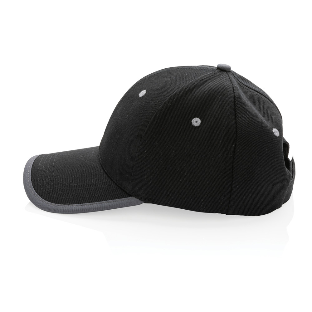 Impact AWARE™ 6 panel 280gr recycled katoen cap met bies
