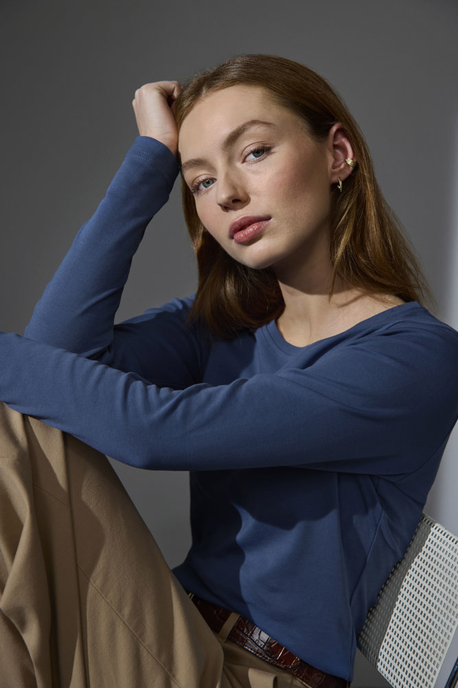 Interlock T-shirt | lange mouw | dames