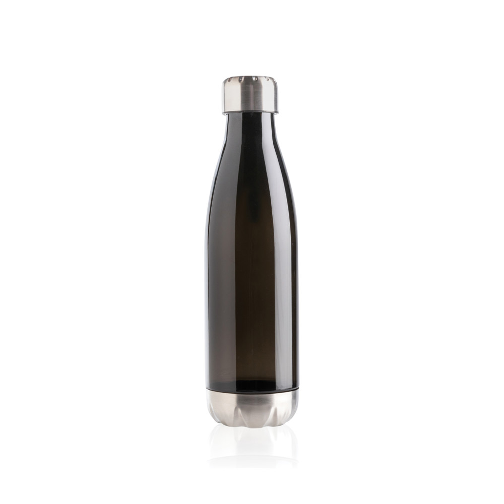 Lekvrije waterfles met rvs dop - zwart (± PMS Black c)