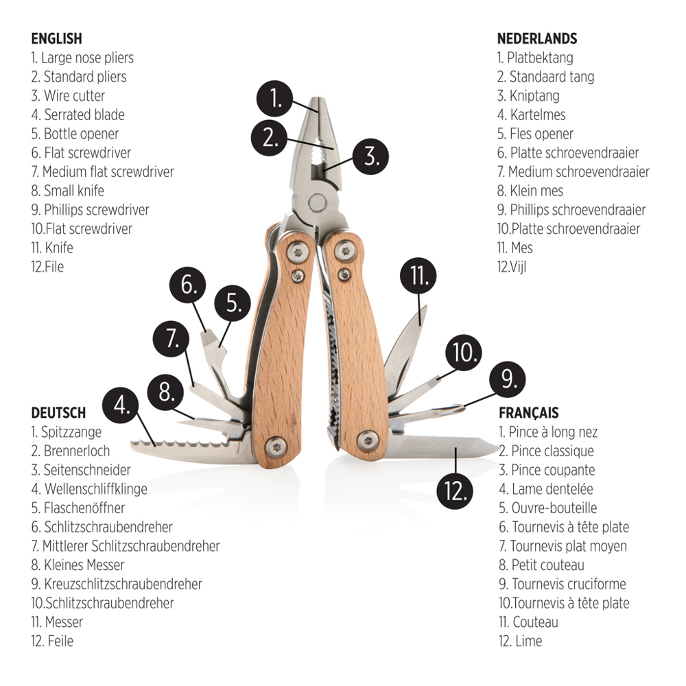 Mini houten multitool