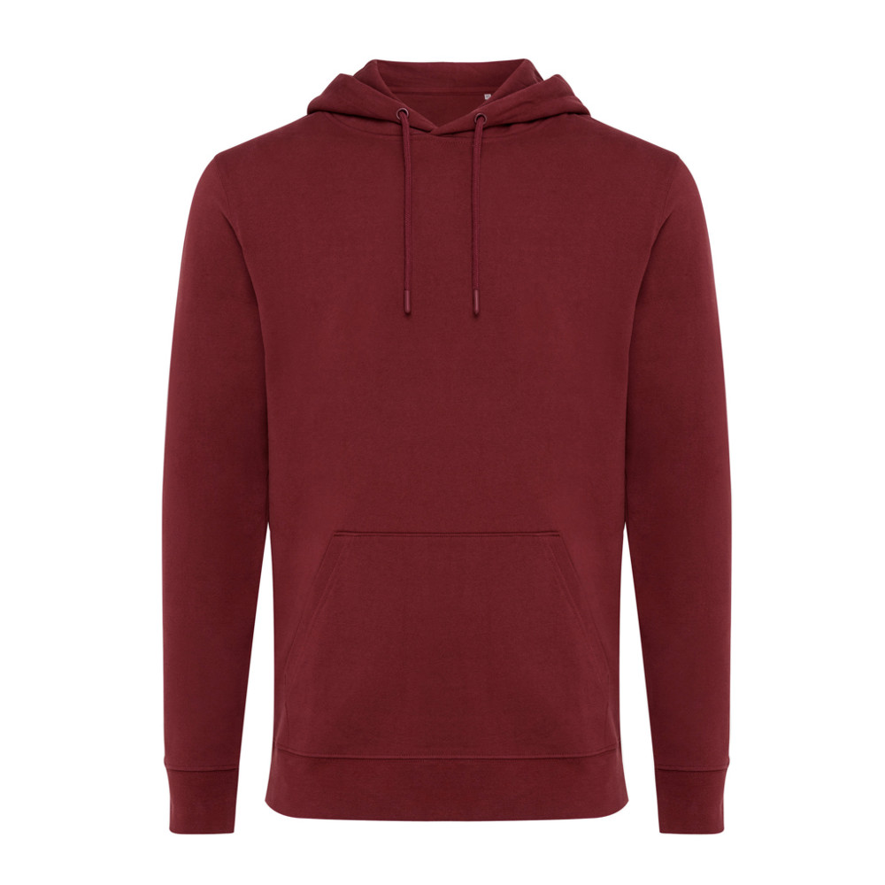 IQONIQ Jasper gerecycled katoen hoodie - bordeauxrood (± PMS 19-1724TCX)
