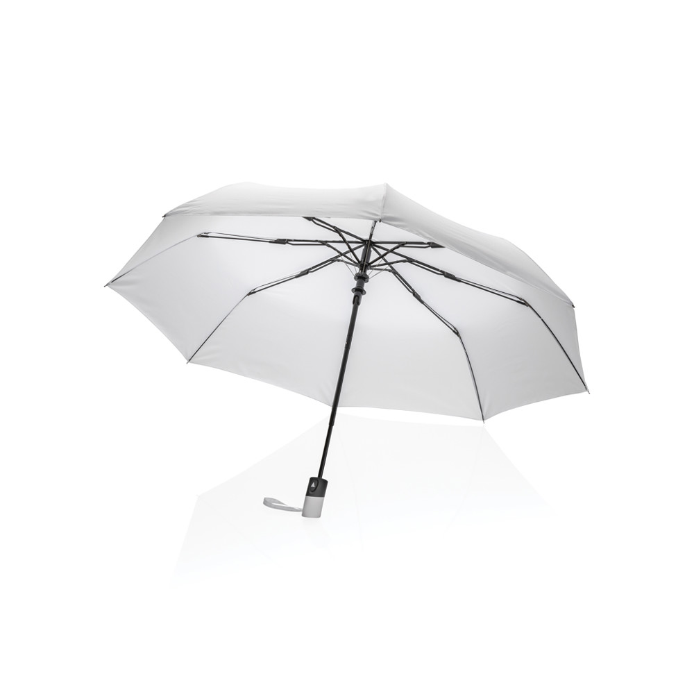 21" Impact AWARE™ RPET 190T mini auto open paraplu - wit (± PMS White)