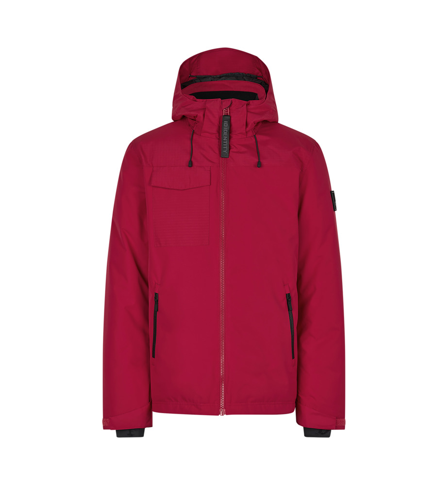 Gewatteerde winterjas met capuchon - Rood (C-330)