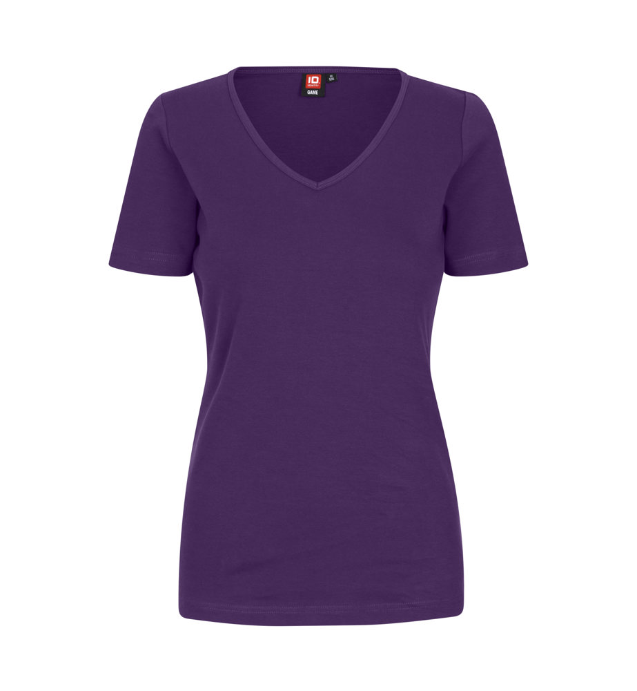 Interlock T-shirt | v-hals | dames - Paars (C-630)