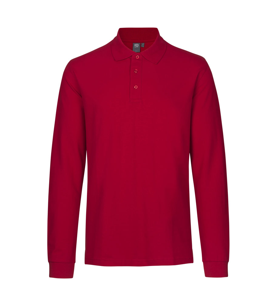 Poloshirt met lange mouw | stretch - Rood (C-330)