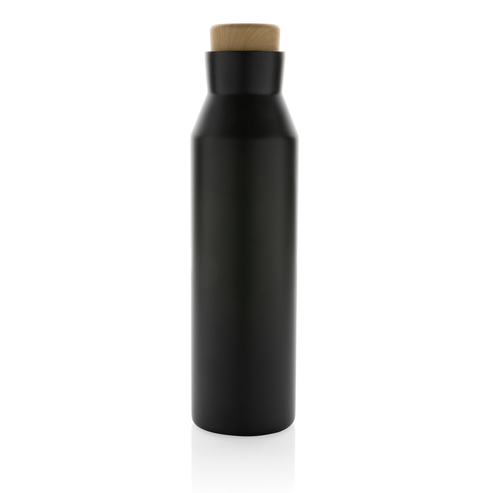 Gaia RCS-gecertificeerde gerecyclede rvs vacuümfles - zwart (± PMS Black)