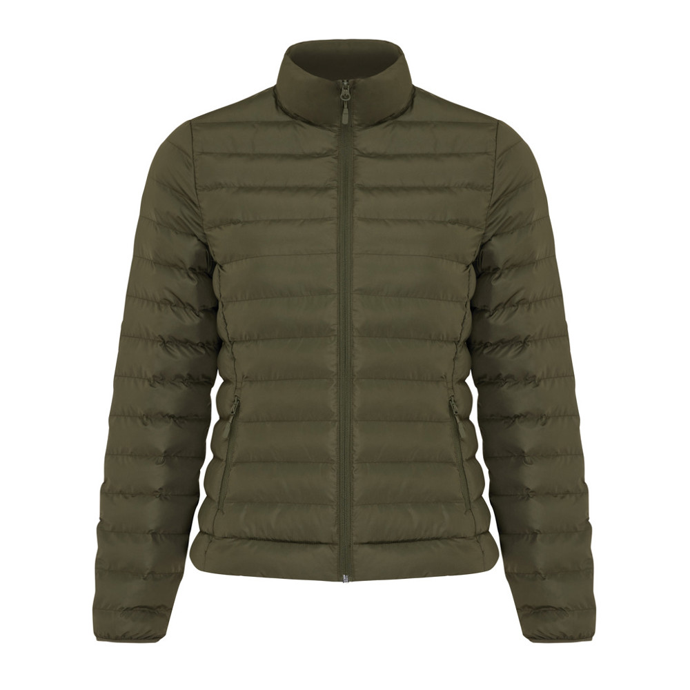 IQONIQ Maiko dames gerecycled polyester jas met voering - khaki (± PMS 18-0523 TCX)