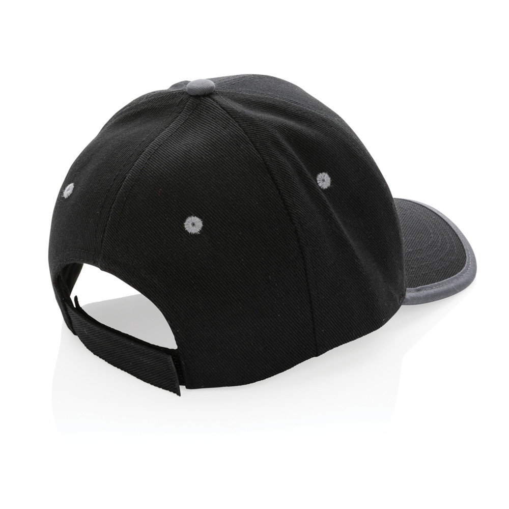 Impact AWARE™ 6 panel 280gr recycled katoen cap met bies