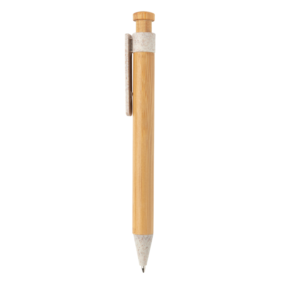 Bamboe pen met tarwestro clip