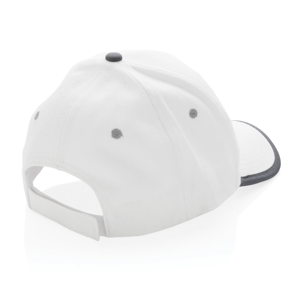 Impact AWARE™ 6 panel 280gr recycled katoen cap met bies
