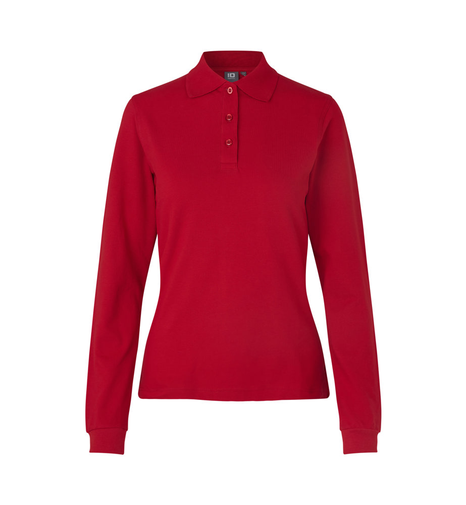 Poloshirt met lange mouw | stretch | dames - Rood (C-330)