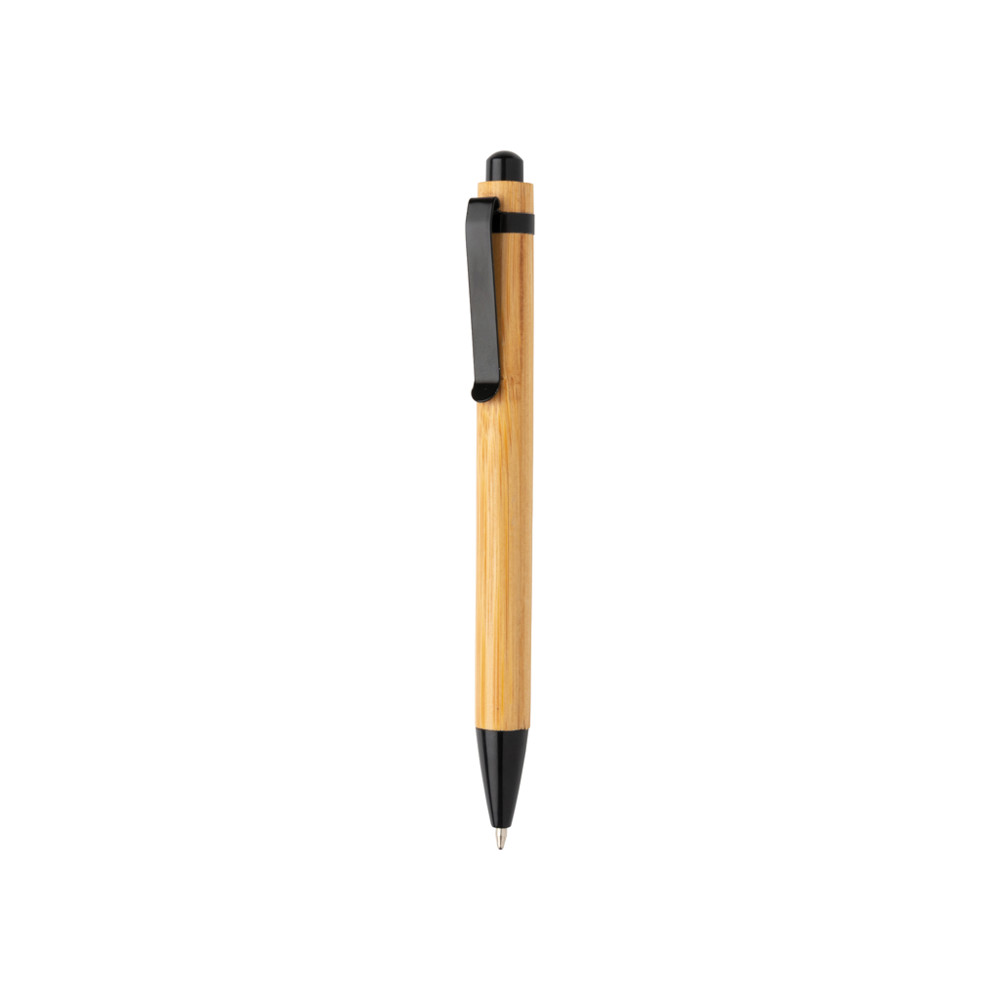 Bamboe balpen - zwart (± PMS Black)