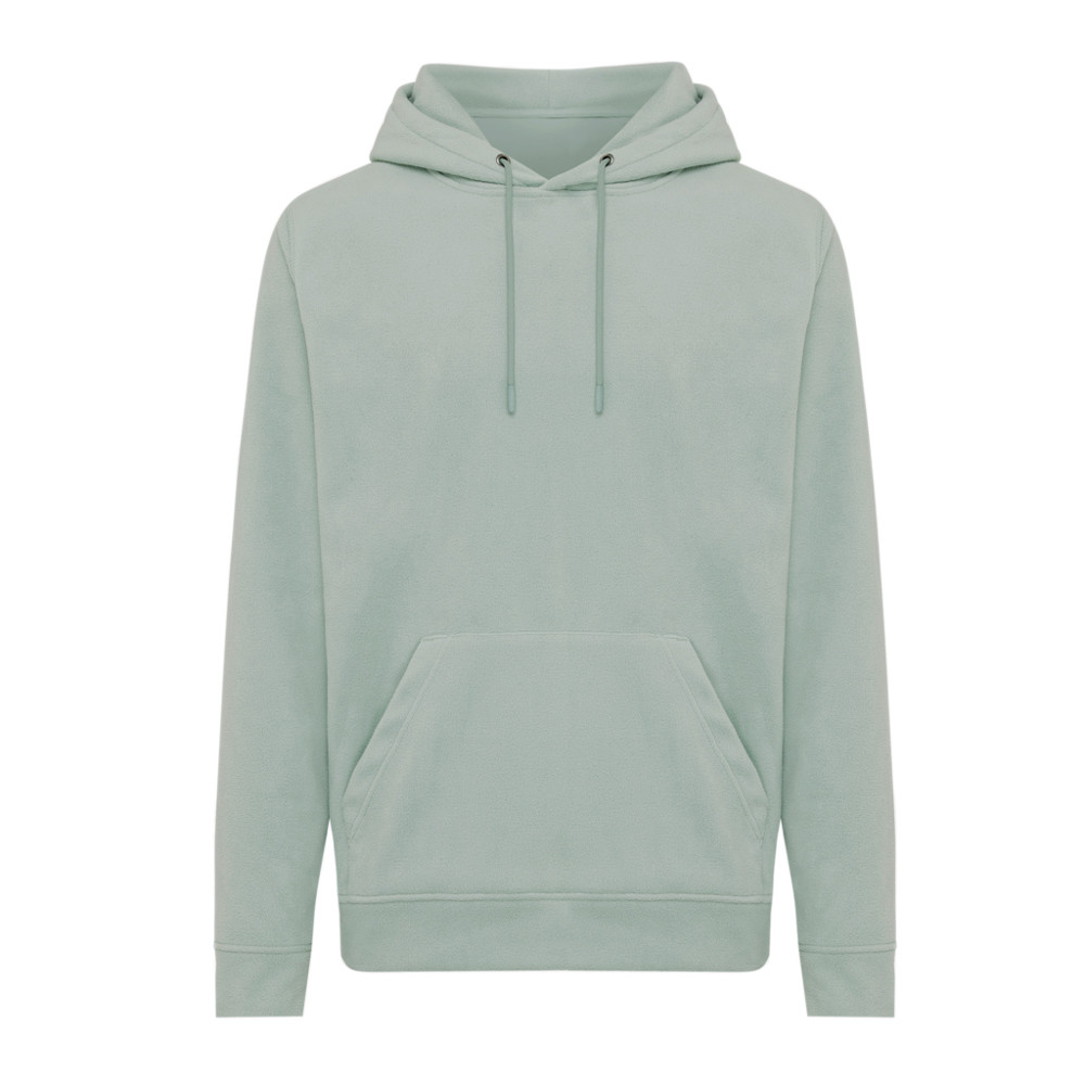 IQONIQ Trivor gerecycled polyester fleece hoodie - iceberg green (± PMS 15-5205 TCX)