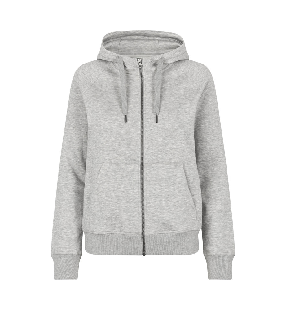 CORE hoodie | met rits | dames - Lichtgrijs gemêleerd (C-201)