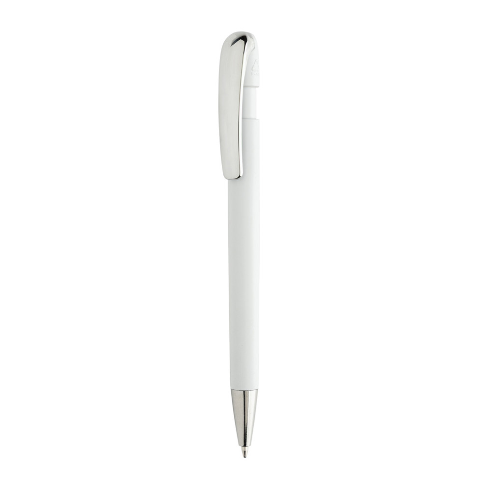 Glide GRS gecertificeerde R-ABS Pen met metalen clip - wit (± PMS White)
