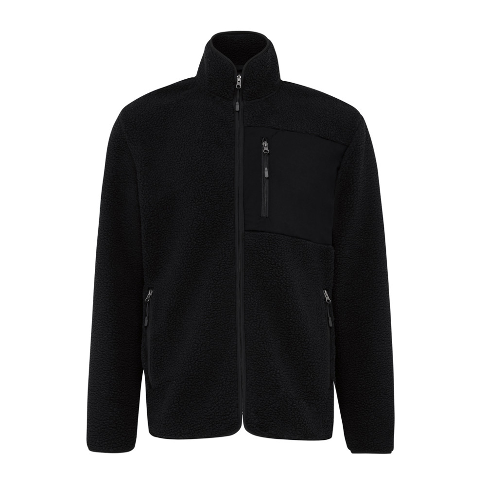 IQONIQ Diran gerecycled polyester pile-fleece jas - zwart (± PMS Black)