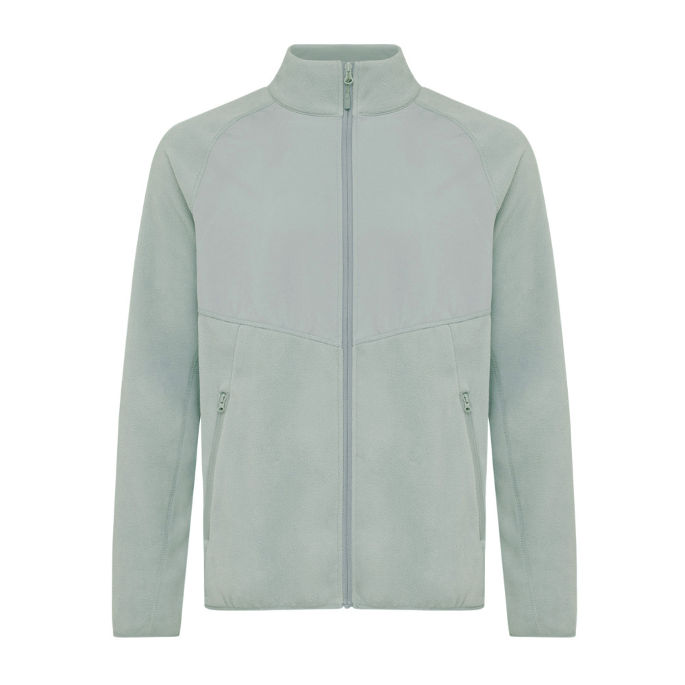 IQONIQ Talung gerecycled polyester fleece jas met rits - iceberg green (± PMS 15-5205 TCX)