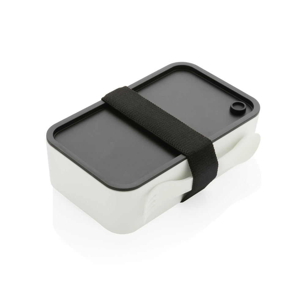 PP lunchbox met spork - wit (± PMS White)