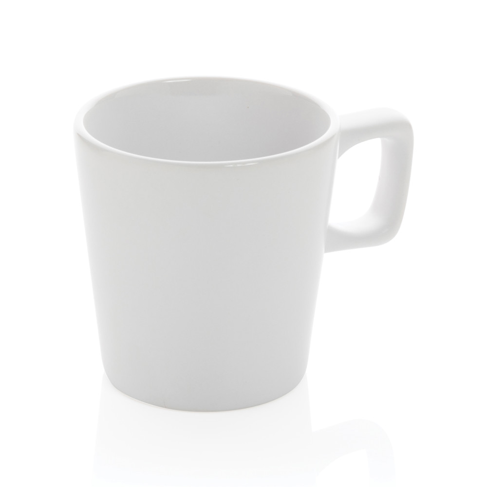 Keramische moderne koffiemok 300 ml - wit, wit (± PMS White/ ± PMS White)