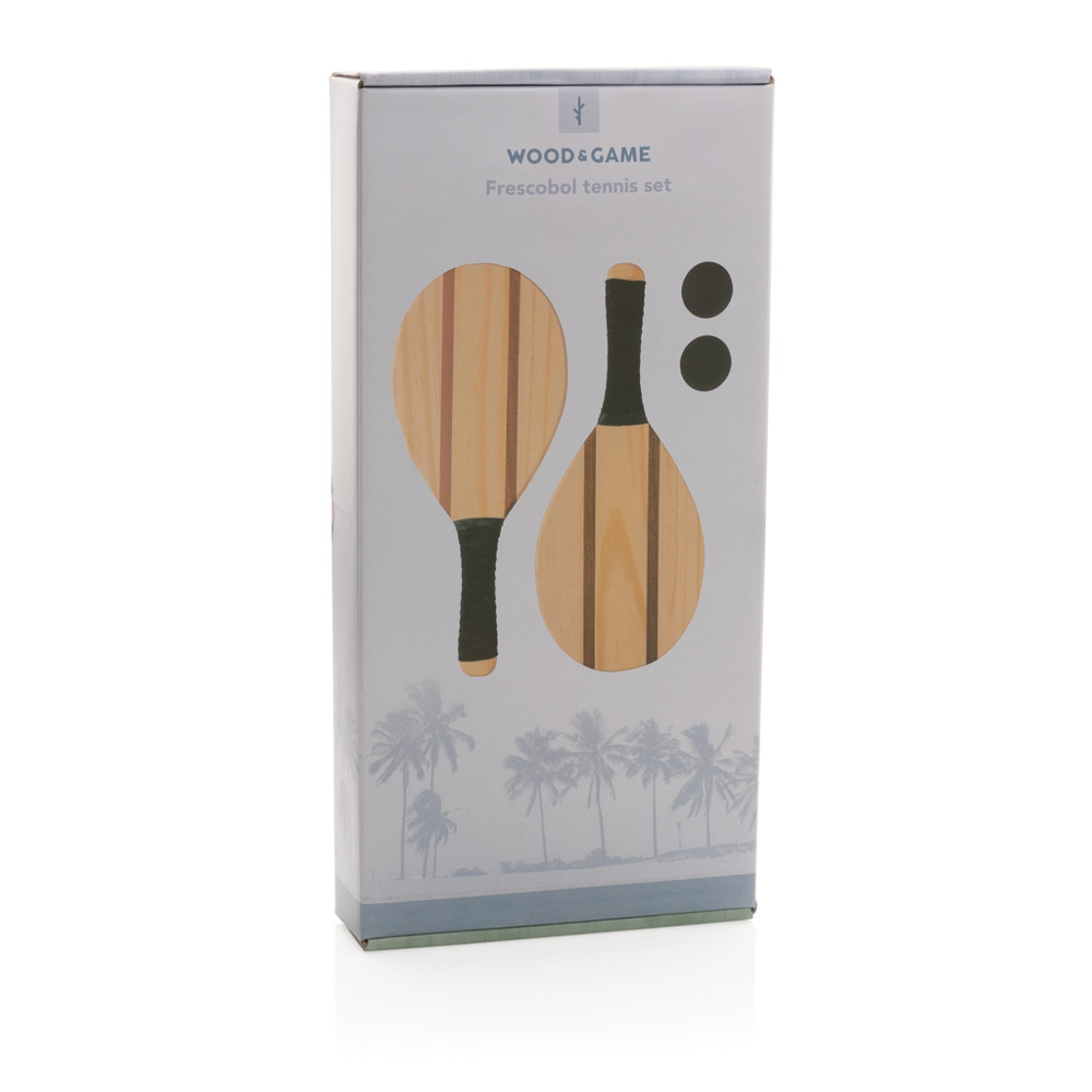 Houten frescobol tennis set