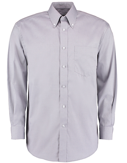 Kustom Kit - Men´s Classic Fit Premium Oxford Shirt Long Sleeve - Silver Grey (Solid)