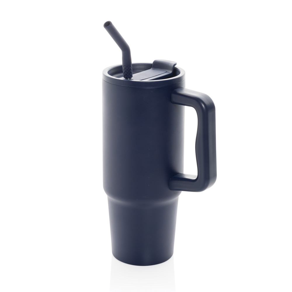 Embrace deluxe RCS recycled RVS drinkbeker 900ml - donkerblauw (± PMS 2767C)