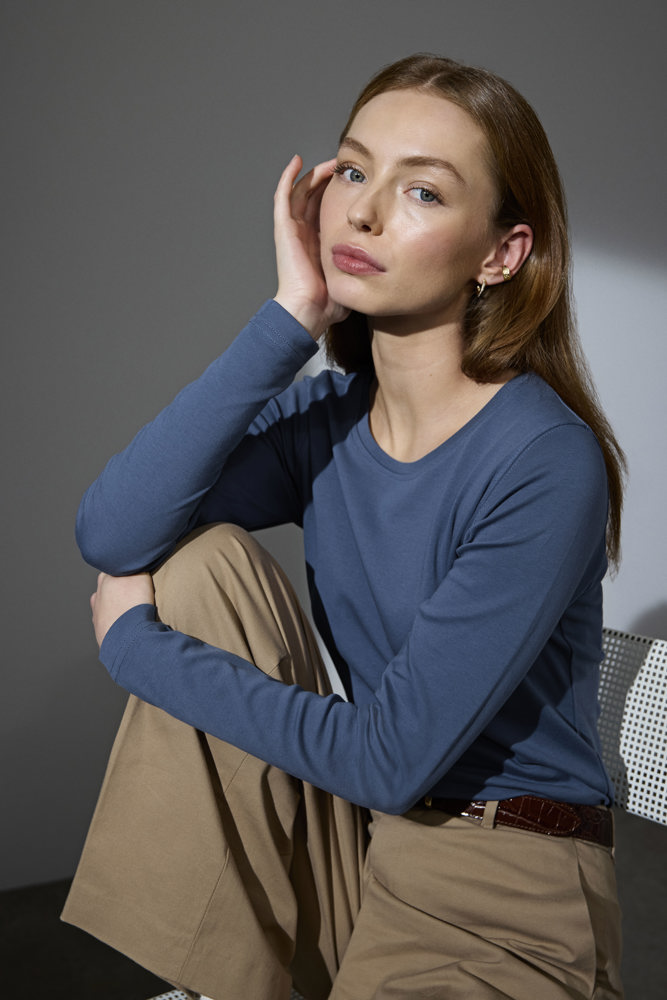 Interlock T-shirt | lange mouw | dames