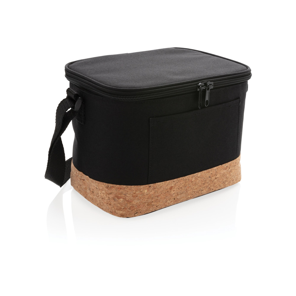 Duo tone koeltas met kurkdetail - zwart (± PMS Black)