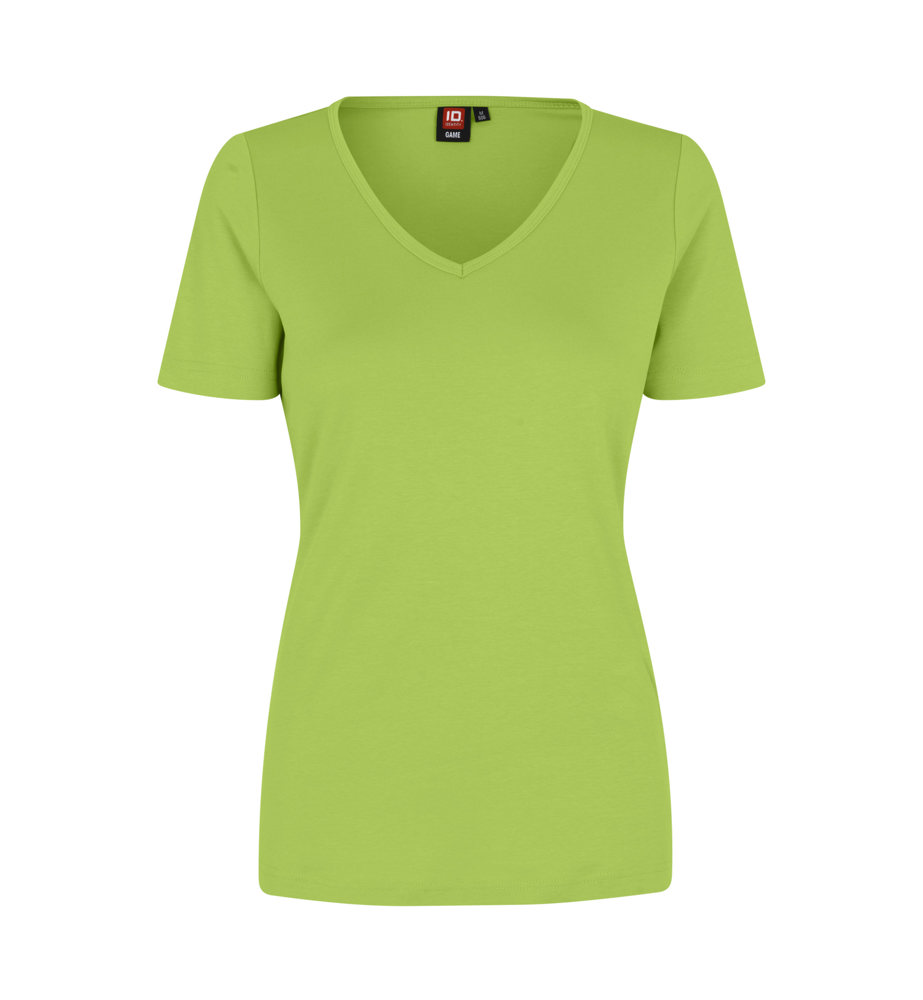 Interlock T-shirt | v-hals | dames - Kalk (C-510)