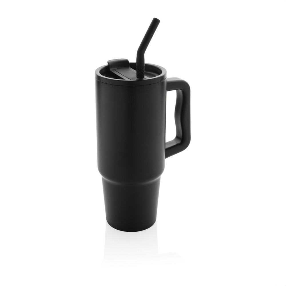 Embrace deluxe RCS recycled RVS drinkbeker 900ml - zwart (± PMS Black)