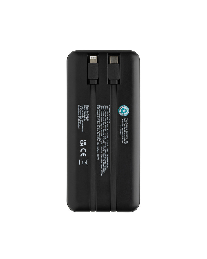 Gridley RCS gerecycled plastic 20000 65W laptop powerbank