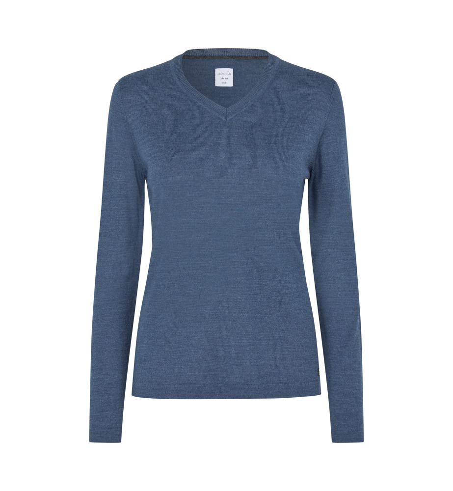 SEVEN SEAS The knit | v-neck | dames - Blauw gemêleerd (C-716)