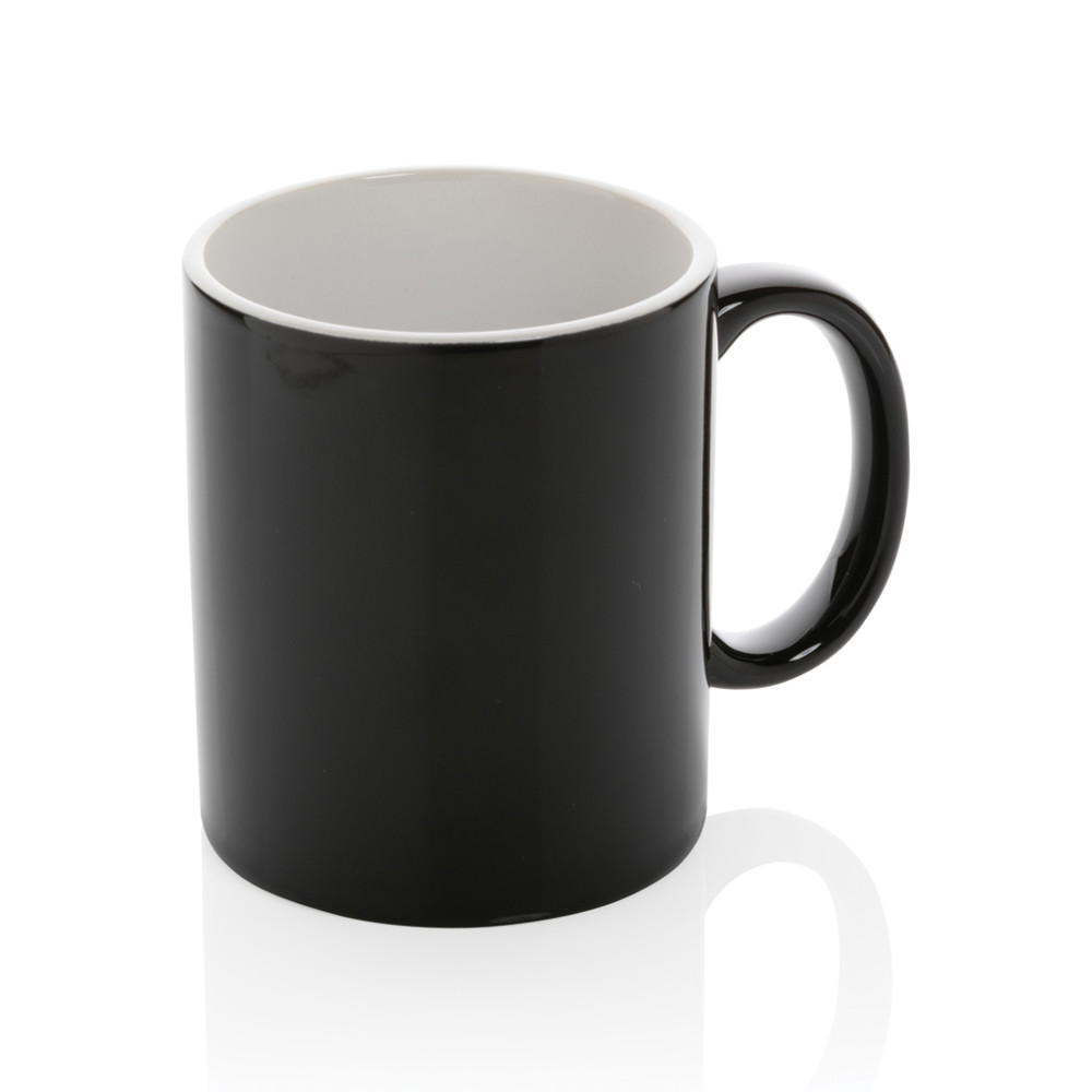 Keramische classic mok 350 ml - zwart (± PMS Black)