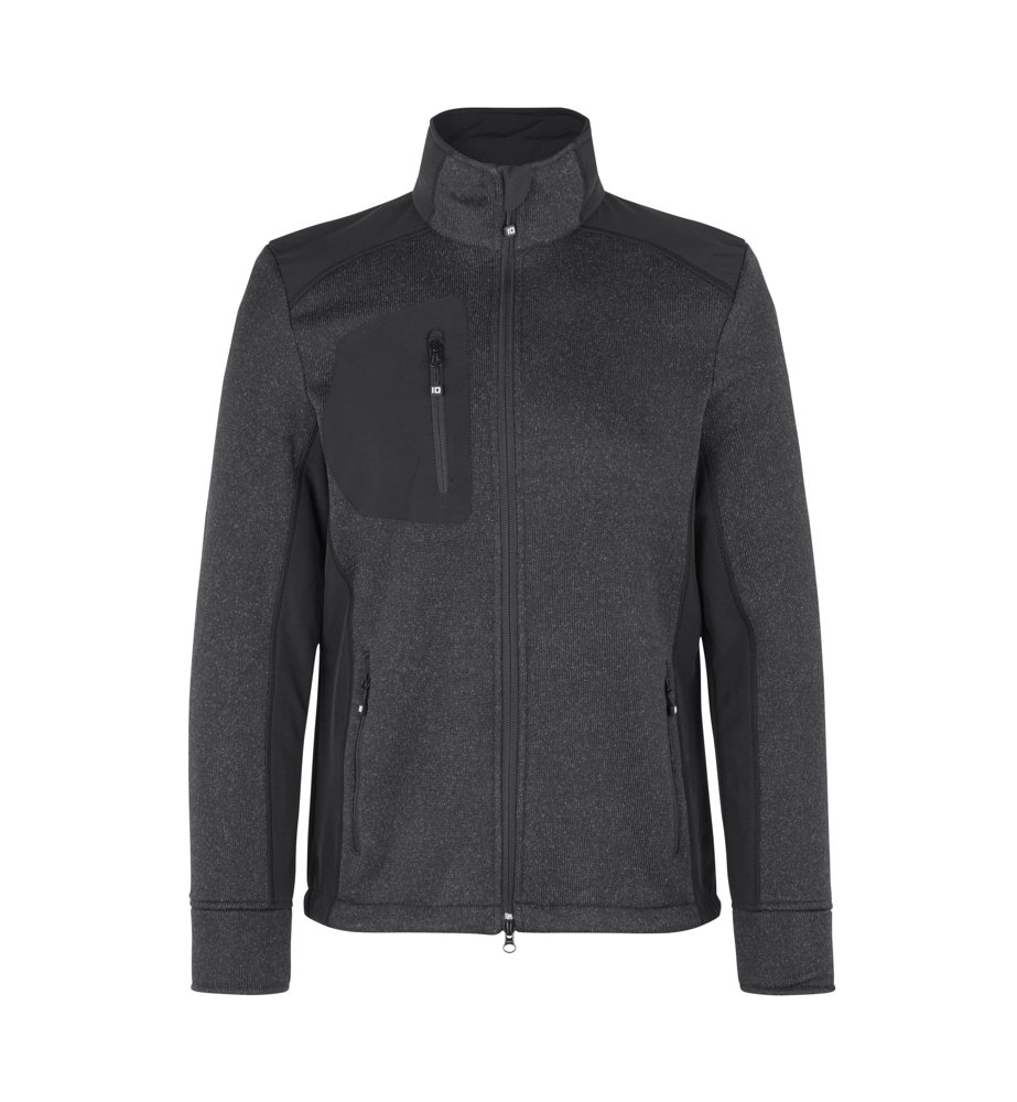 Cardigan | gebreide fleece - Antraciet melange (C-230)
