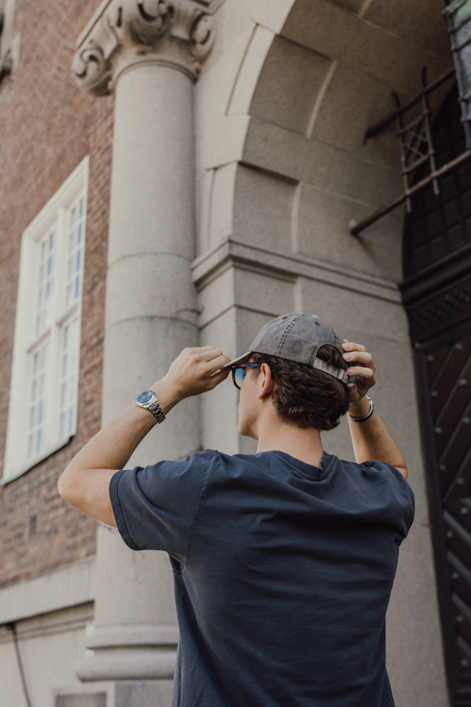 BEAU AWARE™ Washed 6 panel 270gsm cotton twill two tone cap