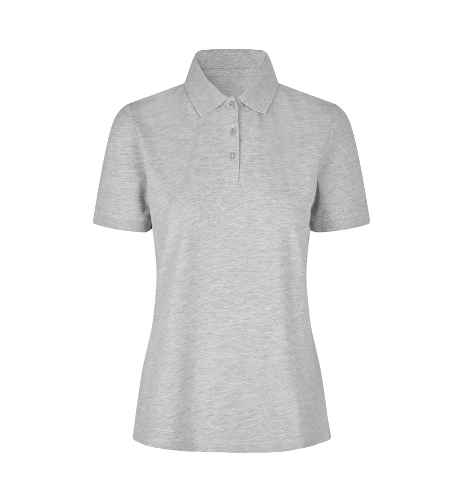 Poloshirt | biologisch kantoen| dames - Lichtgrijs gemêleerd (C-201)