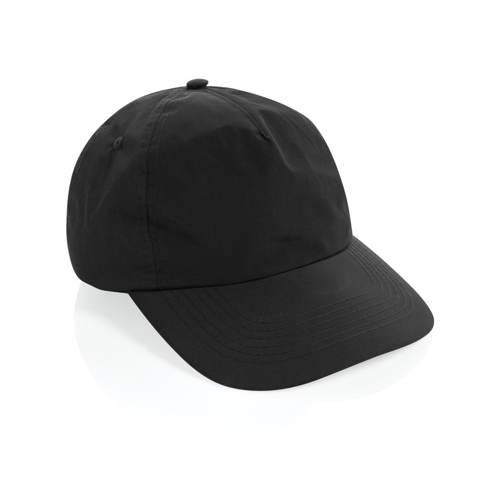 KENTO URBAN RCS gerecyclede nylon 5-panel adventure cap - zwart (± PMS Black)