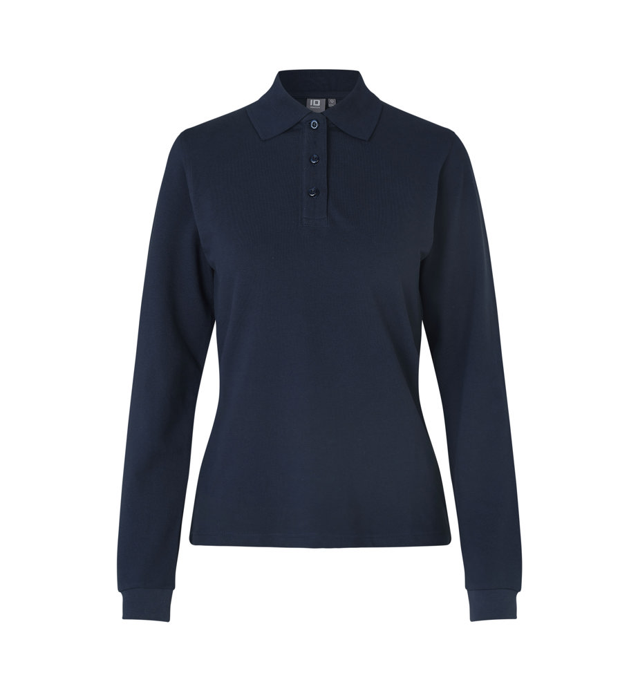 Poloshirt met lange mouw | stretch | dames - Marine (C-790)