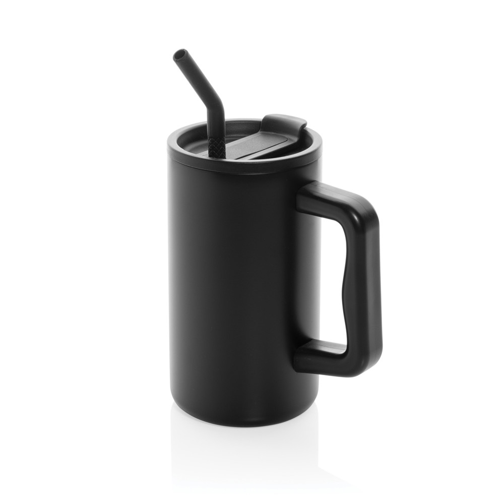 Cube RCS gerecycled RVS beker 800ml - zwart (± PMS Black)