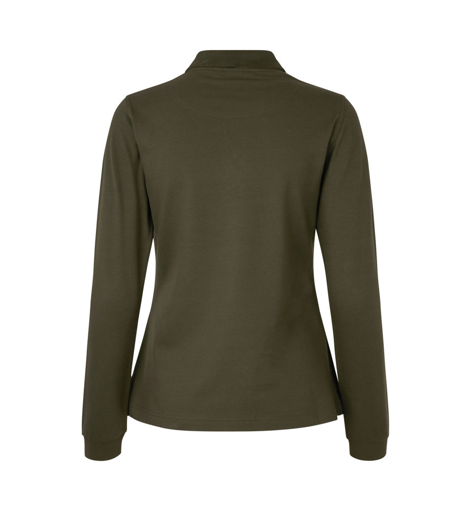 Poloshirt met lange mouw | stretch | dames