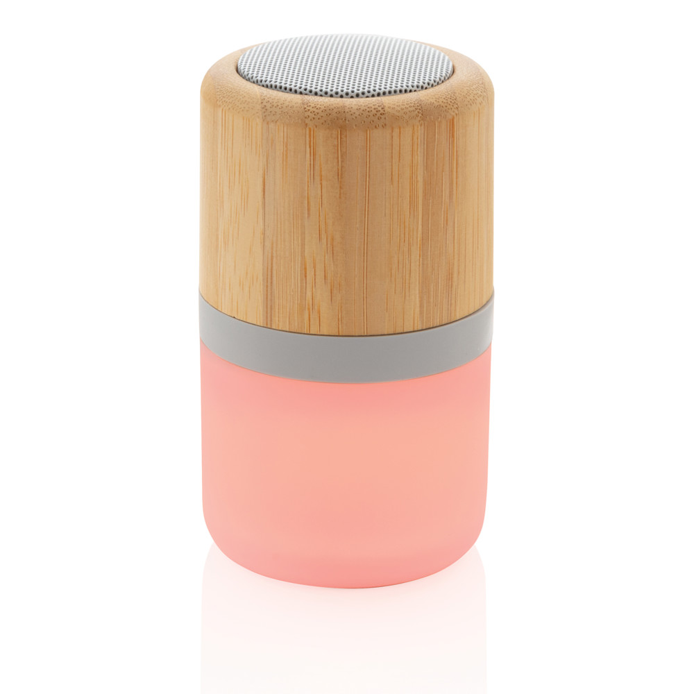 Draadloze bamboe 3W speaker met sfeerlicht