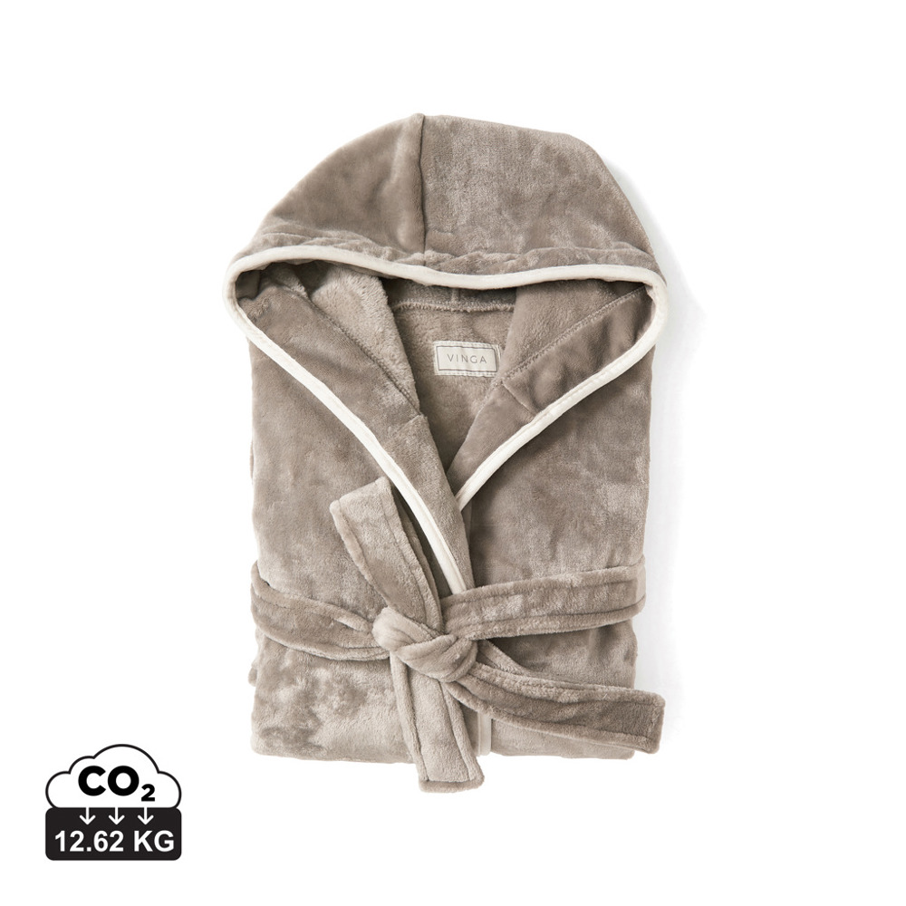 VINGA Louis luxe pluche RPET badjas maat L/XL
