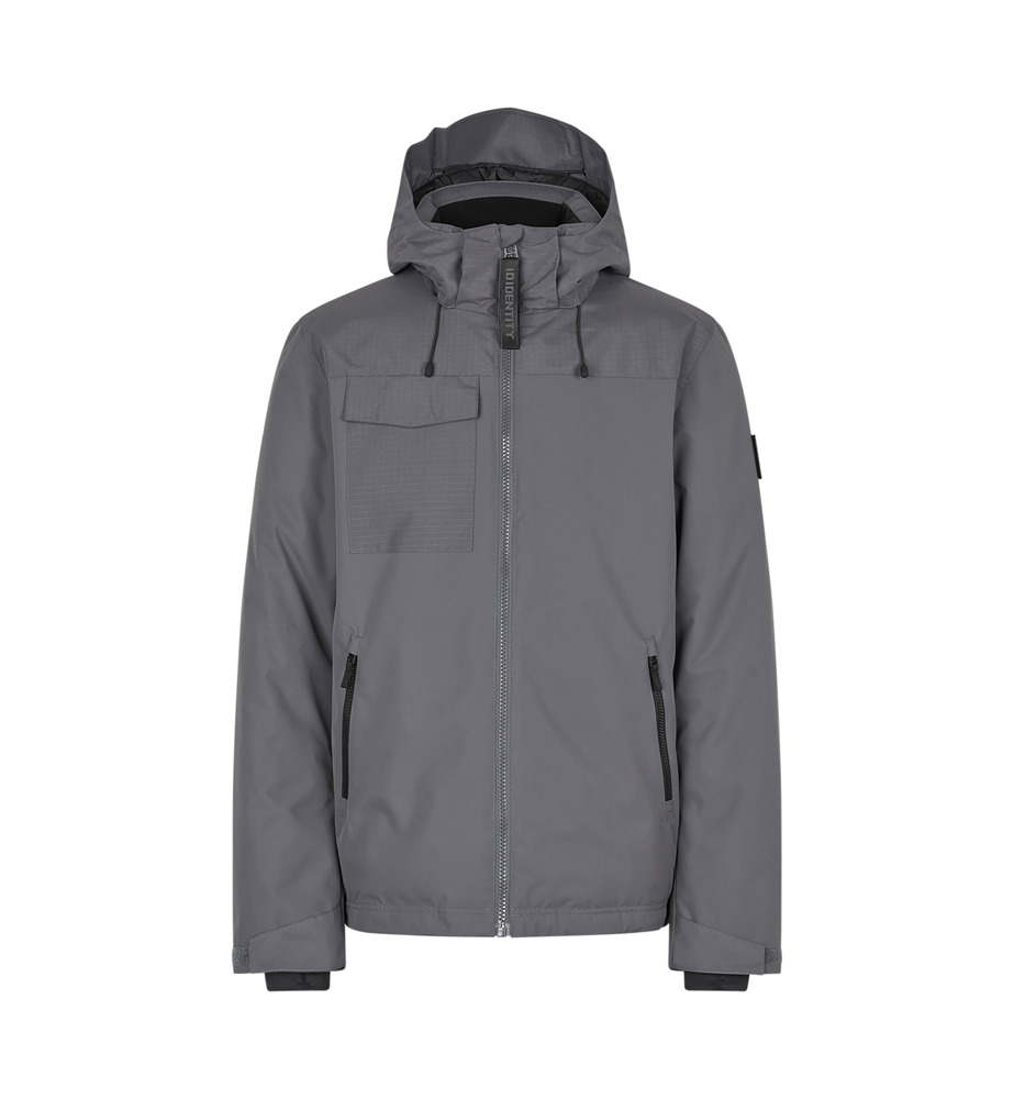 Gewatteerde winterjas met capuchon - Silver grey (C-265)