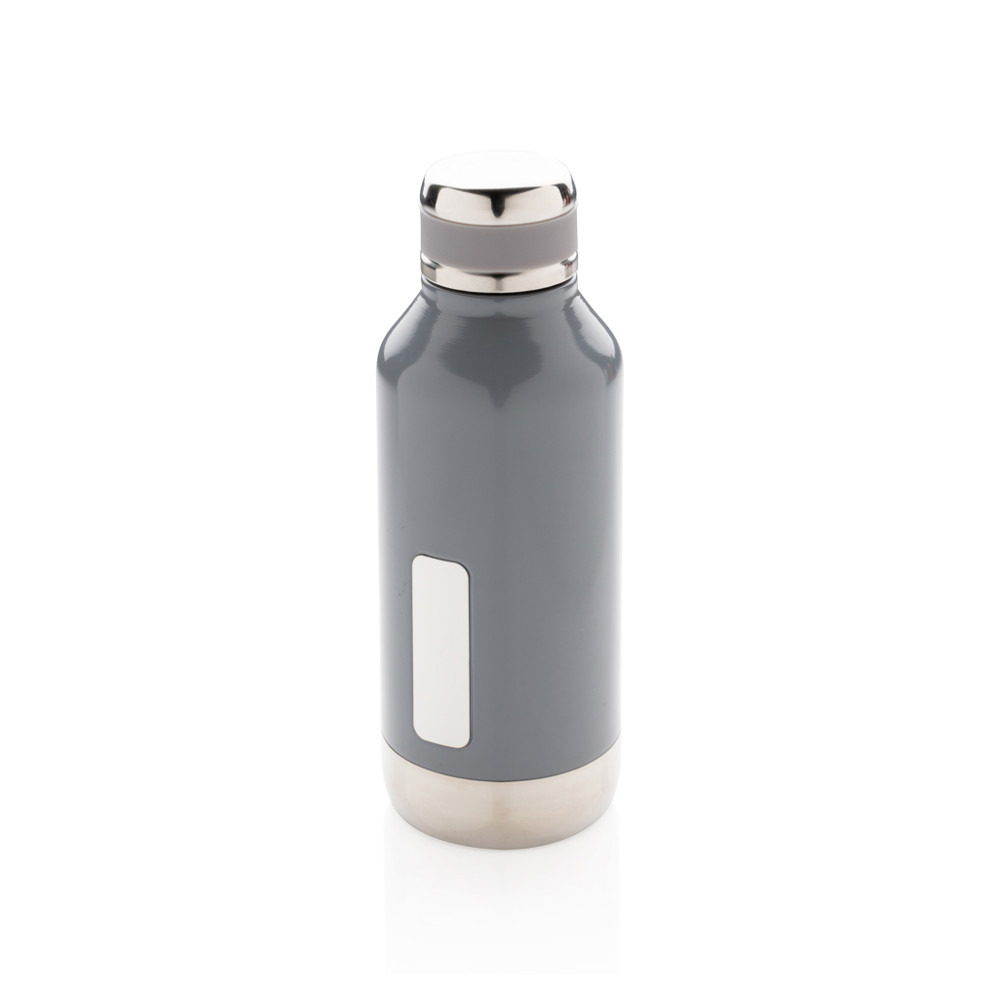 Lekvrije isoleerfles met logo plaatje - grijs (± PMS Cool Grey 8)