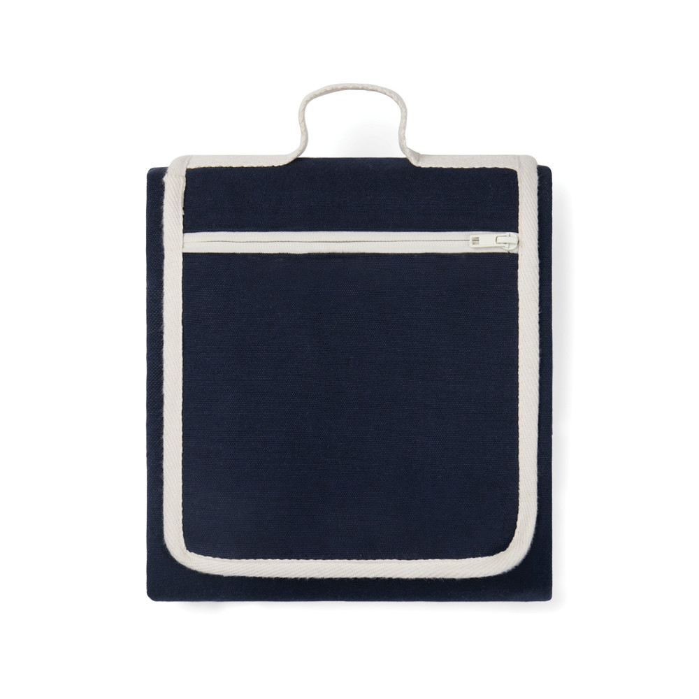 VINGA Volonne AWARE™ recycled canvas picknickkleed - blauw, gebroken wit (± PMS 19-4011/ ± PMS 11-0606 TPG)
