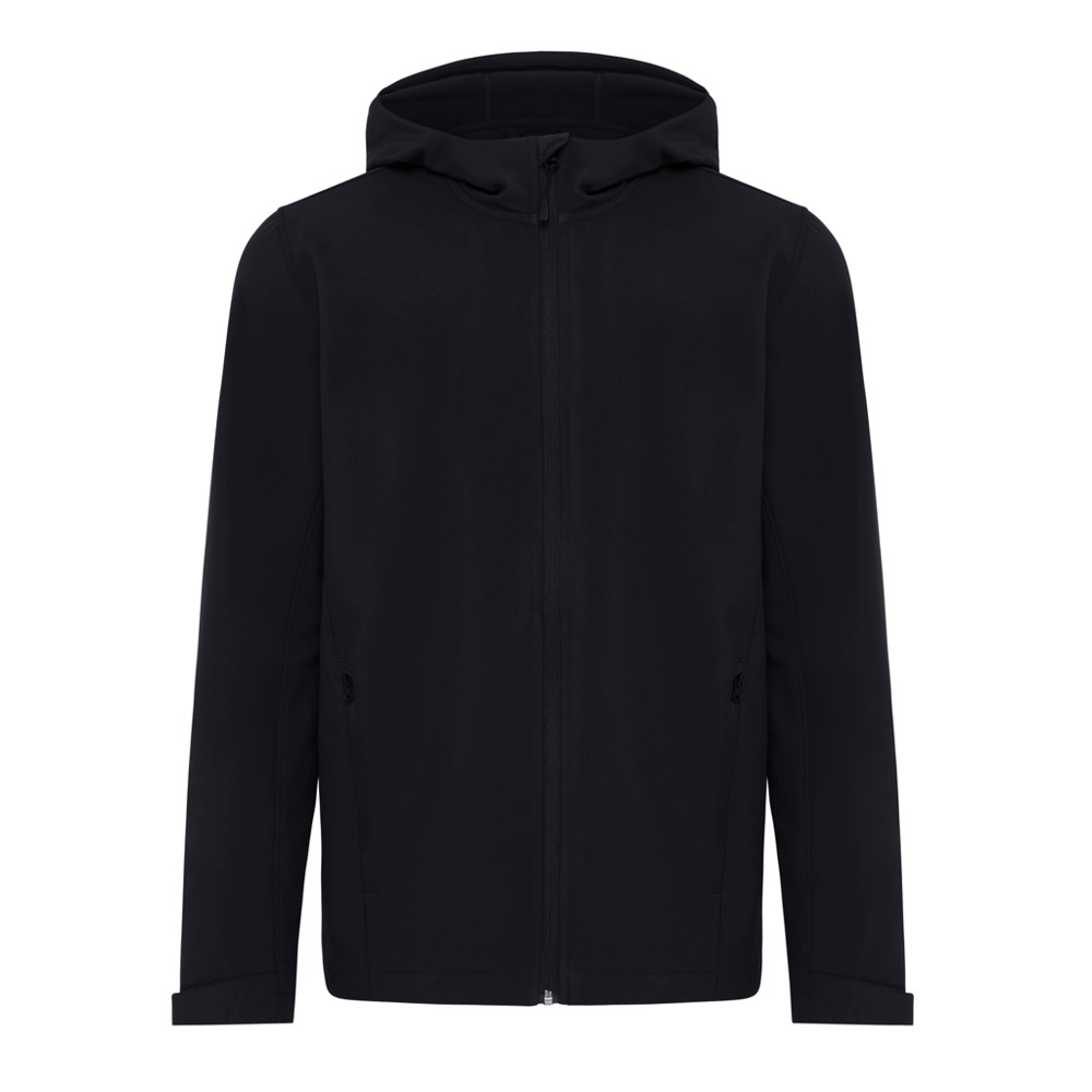 IQONIQ Makalu gerecycled polyester softshell jas - zwart (± PMS Black)