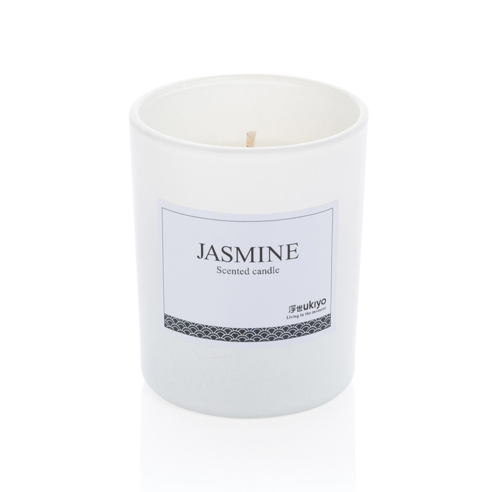 Ukiyo geurkaars in glas - wit (± PMS White)