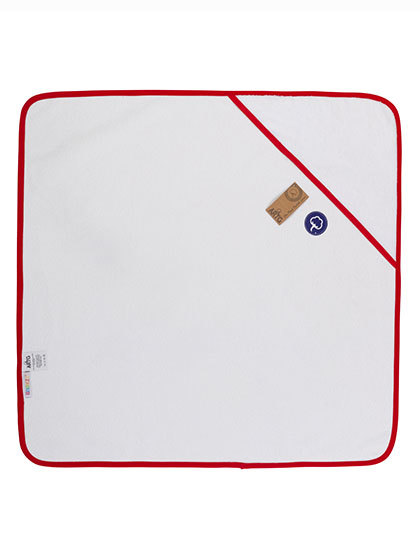 ARTG - Babiezz® ALL-Over Sublimation Hooded Towel - White, Fire Red