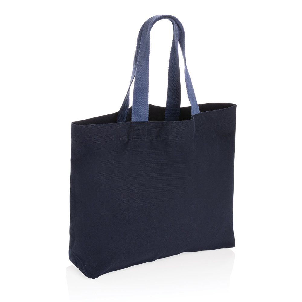 Impact Aware™ recycled canvas XL draagtas 240gsm ongeverfd - donkerblauw (± PMS 539)