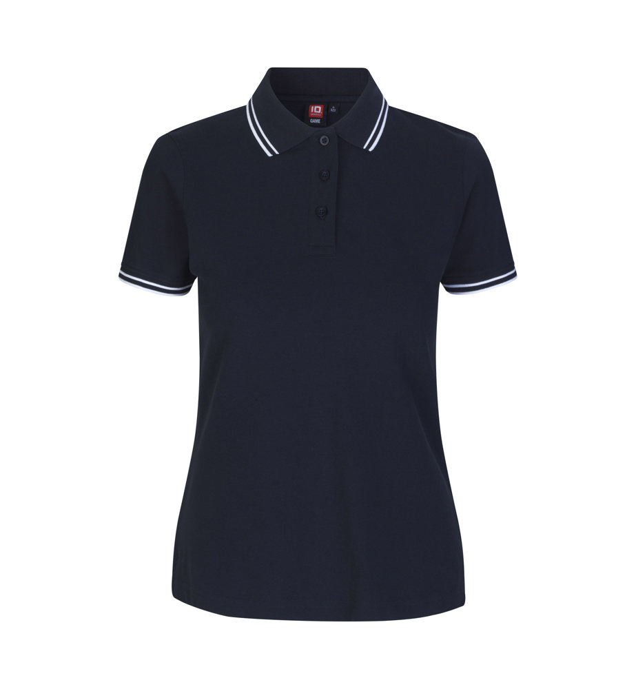 Contrast poloshirt | stretch | dames - Marine (C-790)